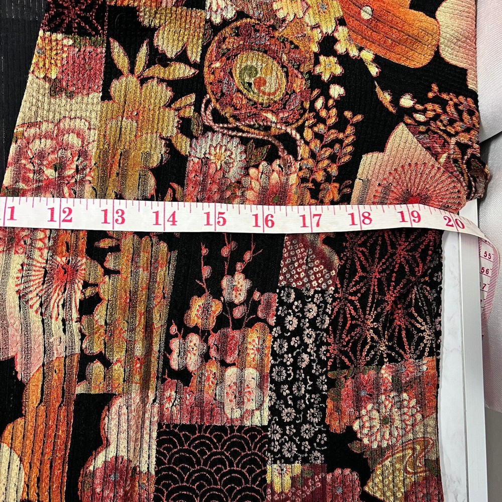 Draper's & Damon's Women Small Black Multi Kimono Floral Theme Open Cardigan Top - Picture 11 of 15